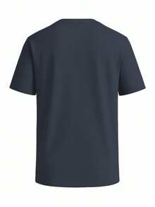 Hugo Boss Camiseta casual de cuello redondo y manga corta para hombres, versátil para el verano - 406 Azul oscuro - Ver 5