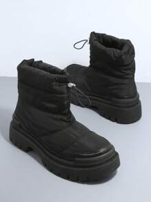 SHUZIA Drawstring Lug Sole Boots - Black - View 2