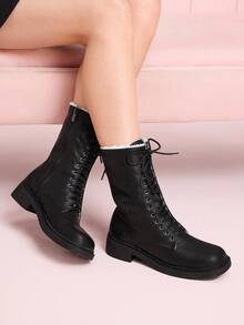 CUCCOO DOLLMOD Women's Fashionable & Versatile Thermal Lined Mid-Calf Boots, Autumn/Winter