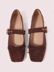 CUCCOO DOLLMOD 女士优雅芭蕾舞鞋玛丽珍平底鞋 - 咖啡棕 - 查看 7