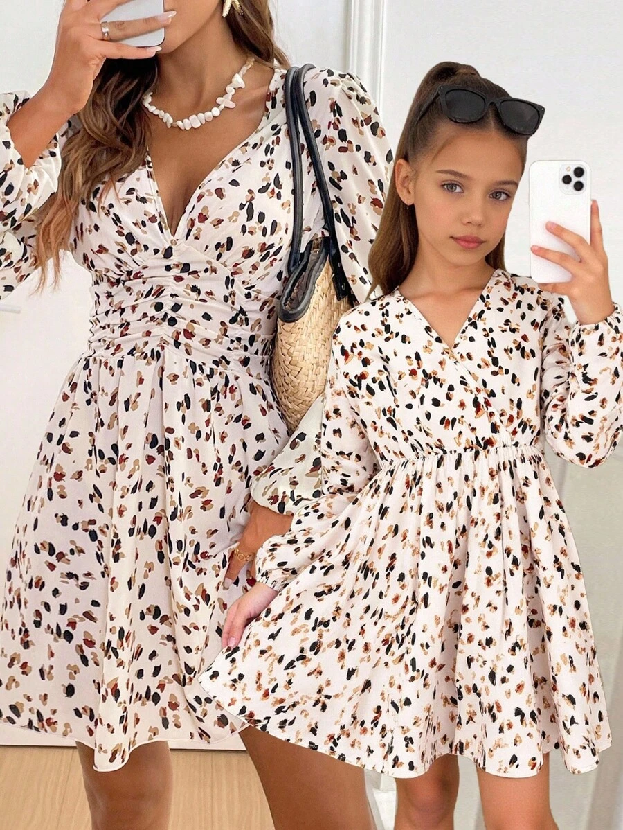 Vestido francês casual estilo bolo, estilo francês, com decote em V, manga longa, estilo francês, estilo francês, outono e inverno, novidade, para meninas, uso diário, escola, outono e inverno, combinação de camisa branca, temporada de volta às aulas. Estilo universitário, para o Natal, roupas de inverno para meninas, roupas de Natal, roupas de festa, uso diário para a escola, roupas de aniversário, roupas de princesa, mãe, filha e irmãs combinando, para o Halloween.