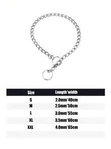 PETSIN 1. Dog P-Chain, Dog Metal Collar, Anti-Explosion P-Chain Neck Collar, Pet Collar, Flat Chain, Anti-Bite Dog Neck, Pet Dog Chain, Large Dog Chain, Pet Supplies - Silver - View 13