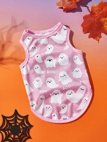 PETSIN 1 Áo ba lỗ in chữ ma Halloween - Nhiều màu - Xem 1