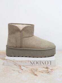 SHUZIA 女士踝靴和短靴，简约时尚休闲日常穿着 - 卡其色 - 查看 3