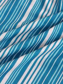 INAWLY Women's Vacation Striped Casual Versatile Halter Neck Tank Top - Baby Blue - View 6