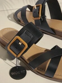 SHUZIA Zapatos planos sencillos y casuales para uso diario de talla grande - Negro - Ver 4