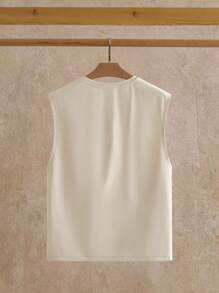 Manfinity NXTstreet 男士休闲针织熊图案压花修身无袖背心 - 卡其色 - 查看 2