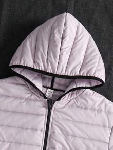 SHEIN Kids/Tween Boys' Thick Hooded Zip-Up Parka Coat, Casual Outerwear Suitable For School, Garden, Beach, Birthday, Spring, Summer, Autumn, Winter, Kids Winter Jacket, Kids Puffer Jacket Fall - Grey - View 7