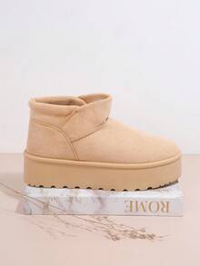 SHUZIA Botines de tobillo con suela de carro de mujer sintético versátil para clima cálido - Marrón - Ver 5