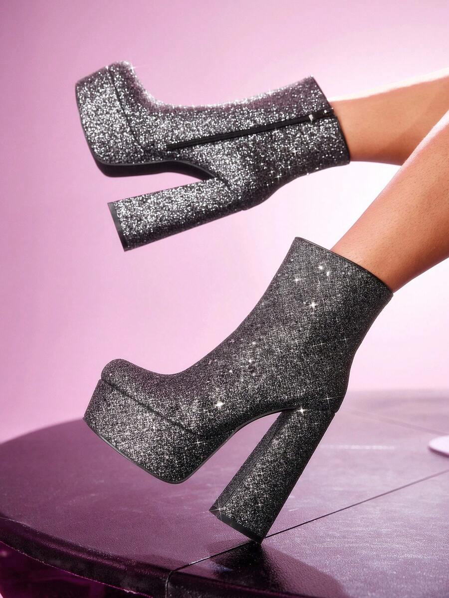 Cuccoo CUCCOO LuxiPop Botines y botas cortas para mujer, sexys y de moda para discoteca, vuelta al colegio, Halloween, fiesta de Navidad, zapatos de plataforma