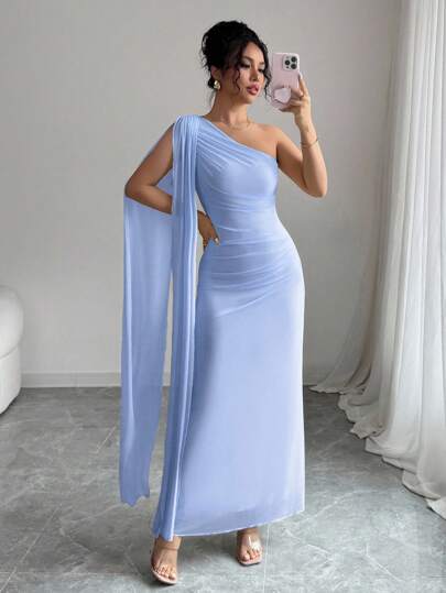 Rafferiza Vestido largo ajustado de mujer de color amarillo claro, moda para primavera/verano