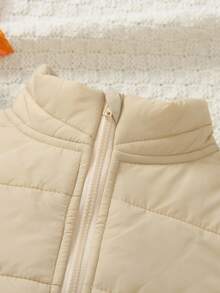 SHEIN Vintaside Kids 休闲纯色拉链无袖男童冬季外套，开学季