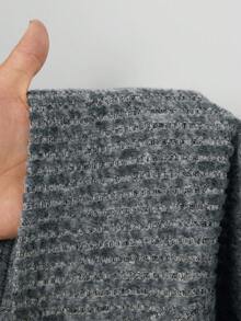 SHEIN PETITE Summer Marled Knit Biker Shorts - Grey - View 10