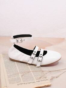 SHUZIA Women'S Stylish White Flat Shoes, Suitable For All Occasions