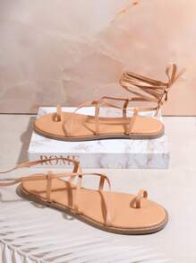 SHUZIA Flat Sandals For Women - Khaki - View 2