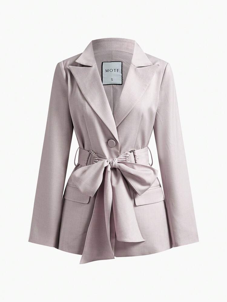 BELTED BUTTON UP LIGHTWEIGHT JACKET