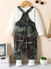 Macacão Camuflado para Bebê Menino, Macacão Casual Versátil de Camuflagem de Algodão, Roupa de Bebê Menino, Conjunto Camuflado para Bebê Menino - Multicolorido - Visão 2