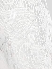 MOTF PREMIUM DISTRESSED WHITE HERRINGBONE VINE LACE FISHNET SOCKS - White - View 10