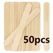 10/50/100pcs Wooden Craft Sticks - Great For Artists DIY Educational Projects And Family Entertainment, Hair Removal Wax Bar, Wooden Tongue Scraper, Wooden Stick, Ice Cream Stick