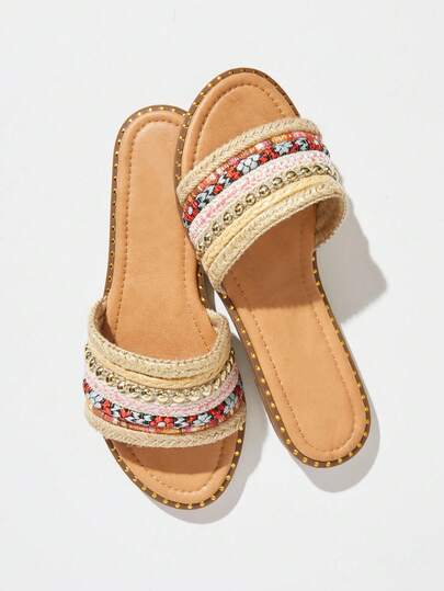 SHUZIA Sandalias planas antideslizantes de moda casual de verano nuevos para mujeres, coloridas