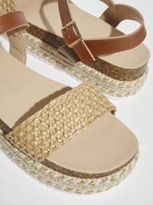 SHUZIA Women Platform Wedge Sandals, Perfect For Vacation Outfit - Camel - View 5