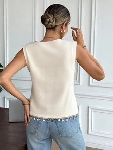SHEIN Frenchy Blazer de manga longa com decote em V de cor sólida para mulheres, de ombro regular e abotoamento único, adequado para uso diário, blazer elegante feminino, blazer com botões, outono e inverno, casual business, escritório, trabalho, profissional de negócios, blazer com cinto e laço na cintura, elegante, uso diário, minimalista, escritório, estilo clássico, simples - Damasco - Visão 2