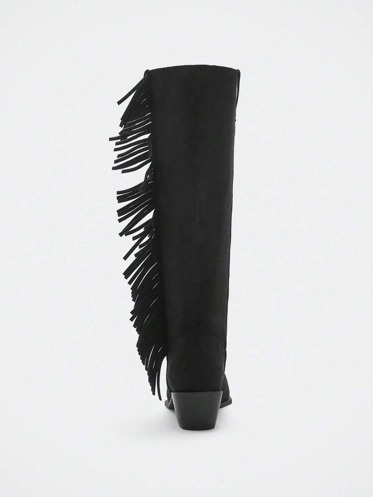 Women's Fashion Motorcycle Buckle Knee-High Boots
