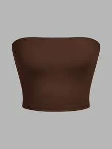 SHEIN EZwear 3 piezas Tops femeninos casuales ajustados sin tirantes adecuados para el verano - Multicolor - Ver 7