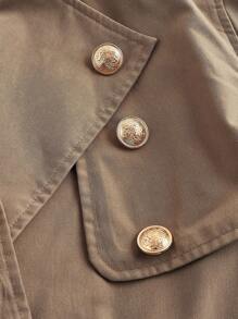 SHEIN MOD Women's Short Casual Loose Trench Coat With Belt, Autumn Outwear, Fall Coat, Fall Clothes, Cruise Women , Back To School,