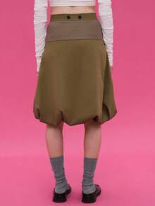 COUREZ Woven Balloon Zip Up Cargo Midi Skirt /Y2K Going Out Outfits Fall Women Clothes Fall Clothes Cute Winter Clothes For Women Gothic