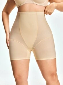 SHAPORA Skin-Colored High Waist Slimming Shorts, Comfortable & Flattering Curves, Plus Size Shapewear Bottom - Apricot - View 2