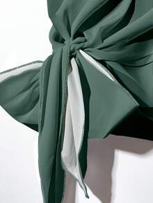 EMERY ROSE 2 件大码女式花卉印花撞色休闲度假圆领短袖上衣和阔腿裤套装，秋季 - 彩色 - 查看 5