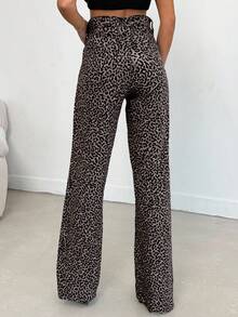 SHEIN Tall 100% Cotton MID RISE WIDEEG CUT LEOPARD TALL JEAN - Multicolor - View 2