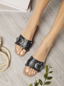 SHUZIA Của phụ nữ Dép phẳng - màu đen - Xem 3
