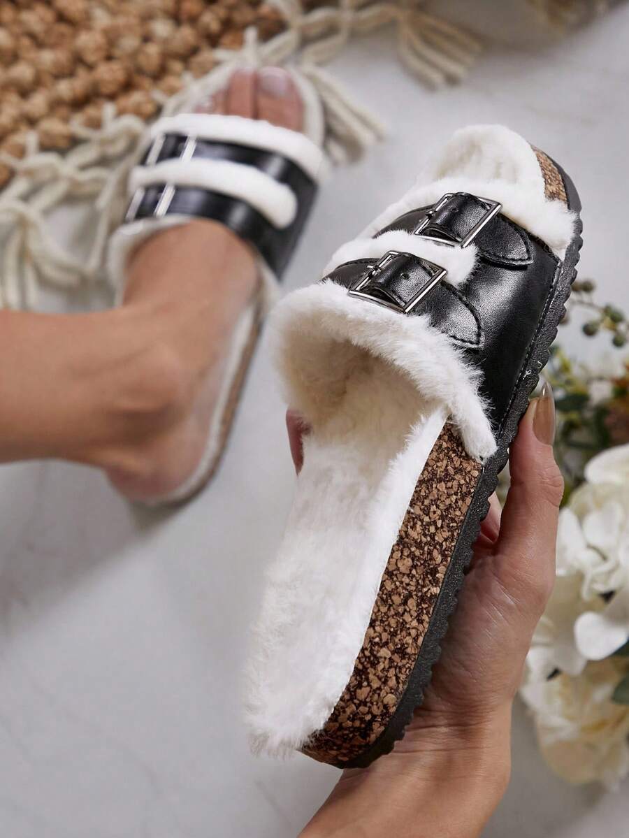 SHUZIA Women's Fashionable Wedge Heel Platform Sandals, Versatile - Black - View 1