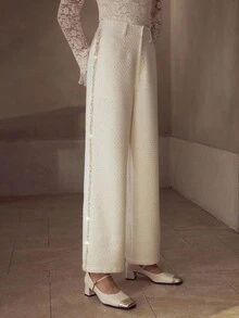 MOTF PREMIUM FAUX PEARL DETAIL SLANT POCKET PANTS - Apricot - View 5