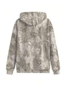 INAWLY Women's Casual All-Over Print Pocket Hoodie, Autumn - Multicolor - View 2