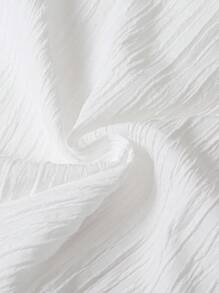 SHEIN 女童优雅百搭蕾丝边彼得潘领休闲长袖开衫衬衫，春秋季 - 白色 - 查看 7