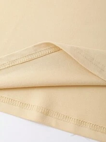 EMERY ROSE Plus Size Women's Bow Ghost Pumpkin Graphic Tee, Apricot T-Shirt FALL VIBES Cute Fashion Casual T-Shirt Round Neck Short Sleeved Top Halloween - Apricot - View 4