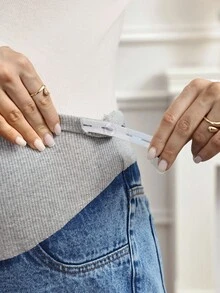 SHEIN 孕婦牛仔褲 - 淺色水洗藍 - 查看 3