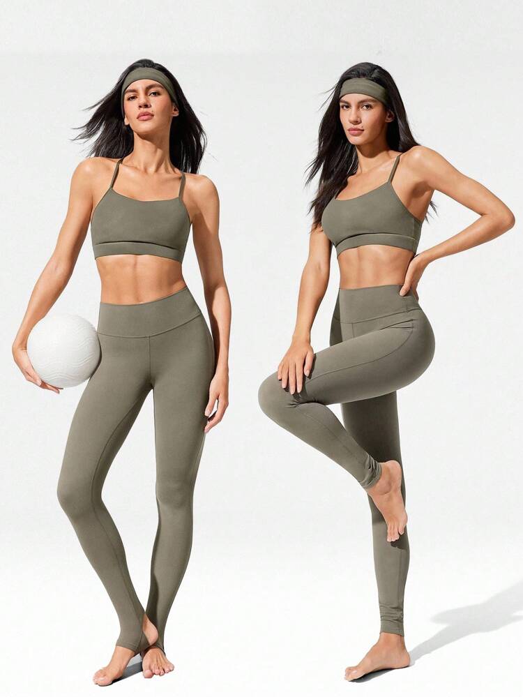 31" FeatherFit™ Stretch And Stride Buttery-Soft Stretchy Sweat-Wicking Stirrup Leggings Low Impact Yoga Pilates Studio Daily Casual Wear  Spring Summer