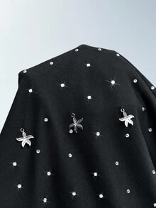 Maija Women's Casual Crew Neck Short Sleeve T-Shirt With Starfish Decor, Summer Studded Top Sparkle Top Going Out Tops Women Office Outfits For Women Basic Tops For Going Out  Going Out Tops Women Going Out Tops Going Out Outfits Tops For Going Out Sequin  Halloween Halloween Clothes Halloween Clothes Women Halloween Clothes Women - Black - View 8