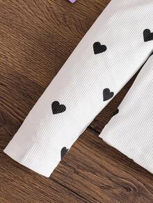 SHEIN Young Girl Heart Pattern Square Neck Gigot Sleeve Casual T-Shirt Autumn Long-Sleeved T-Shirt  Suitable For Autumn And Winter  For Daily Leisure, Sports, School And Parties Toddler Girl  Birthday Girl   Halloween Back To School   Mommy And Me Girls Heart Print Shirt Tween Girls T Shirts White Top For Kids Cute Tops For Kids Long Sleeve Shirts Girls Long Sleeve Tops For Girls Cute Tops For Kids Girl Tween Girls T-Shirts Fall