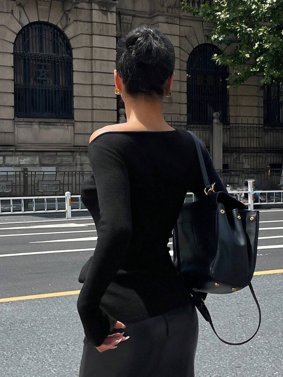 Women's Autumn Tie Shoulder Casual Sweater School