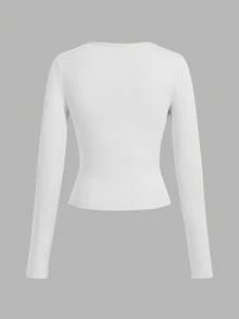 SHEIN Comfortcana 3 件套女士宽领紧身长袖长款 T 恤套装，适合春秋冬季 - 彩色 - 查看 7