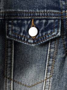 2件套男童户外休闲破洞牛仔夹克和裤子套装 - 中等水洗藍 - 查看 7