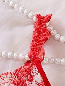 Myrelith 2pcs Sexy Sheer Embroidery Mesh Lingerie Set For Going Out