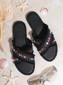 SHUZIA 女性時尚平底涼鞋,百搭款