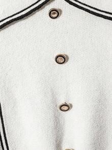 Franclia Women's Regular Sweater With French Style Small Metal Button Decor Fall Winter Cloth For Women