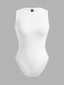 SHEIN EZwear 4 件套休闲圆领吊带背心，修身女式紧身衣，适合夏季